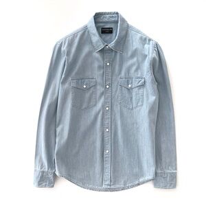 Goodlife 4Corner Denim Snap Shirt in Light Indigo Size Medium